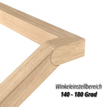 Winkel L-Handlauf Eiche Eckig 45x45 mit Gelenk verstellbar - System X25